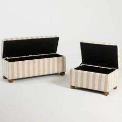 Adeline Stripe Storage Ottoman