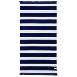 Aegean Navy Stripe Large Beach Towel
