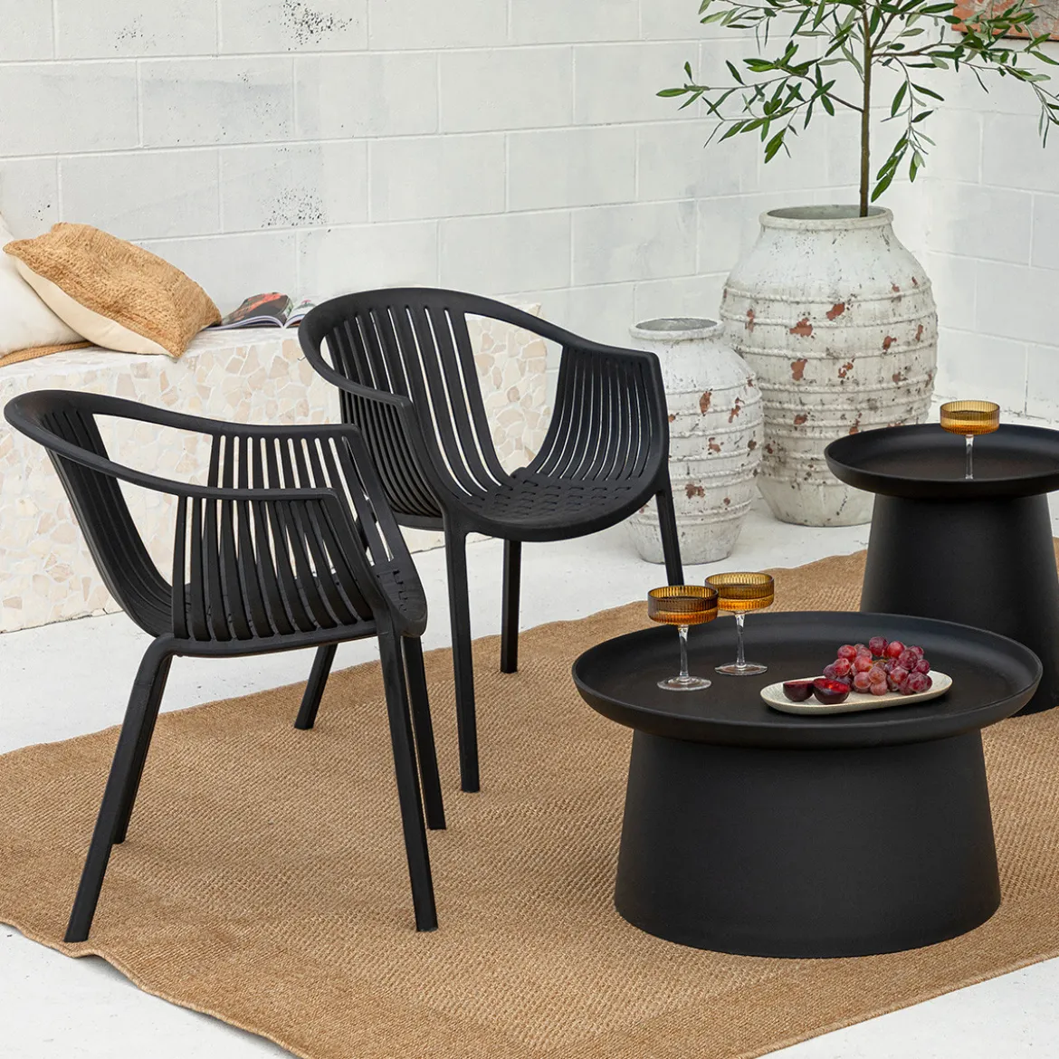 Airlie Black Outdoor Side Table