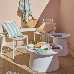 Airlie White Outdoor Side Table