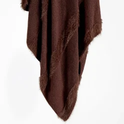 Alara Stripe Knitted Faux Fur Throw