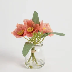Artificial Mini Poppy Bouquet in Vase