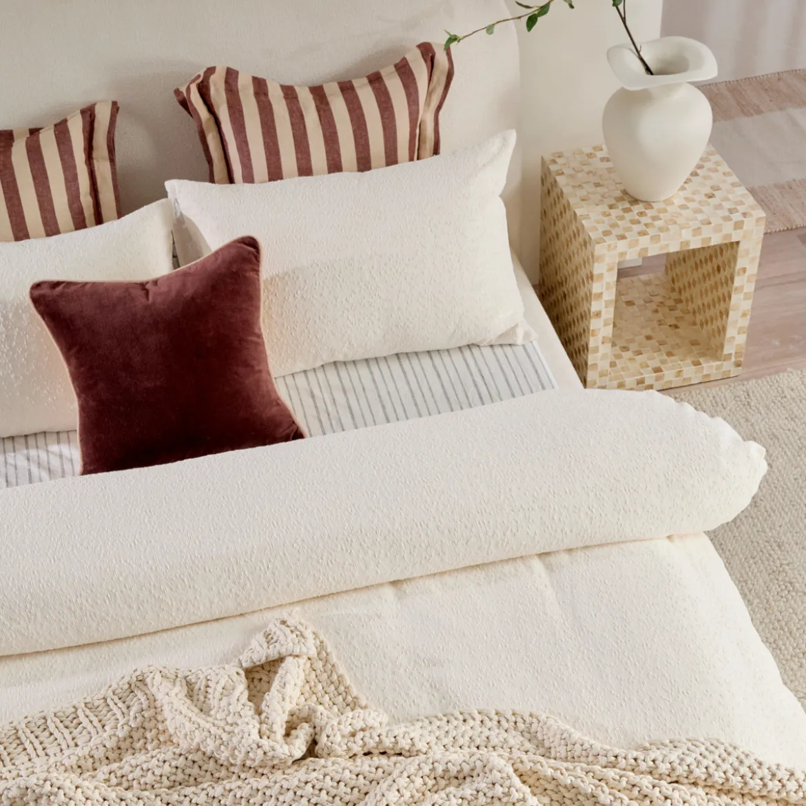 Ava Boucle Quilt Cover Set