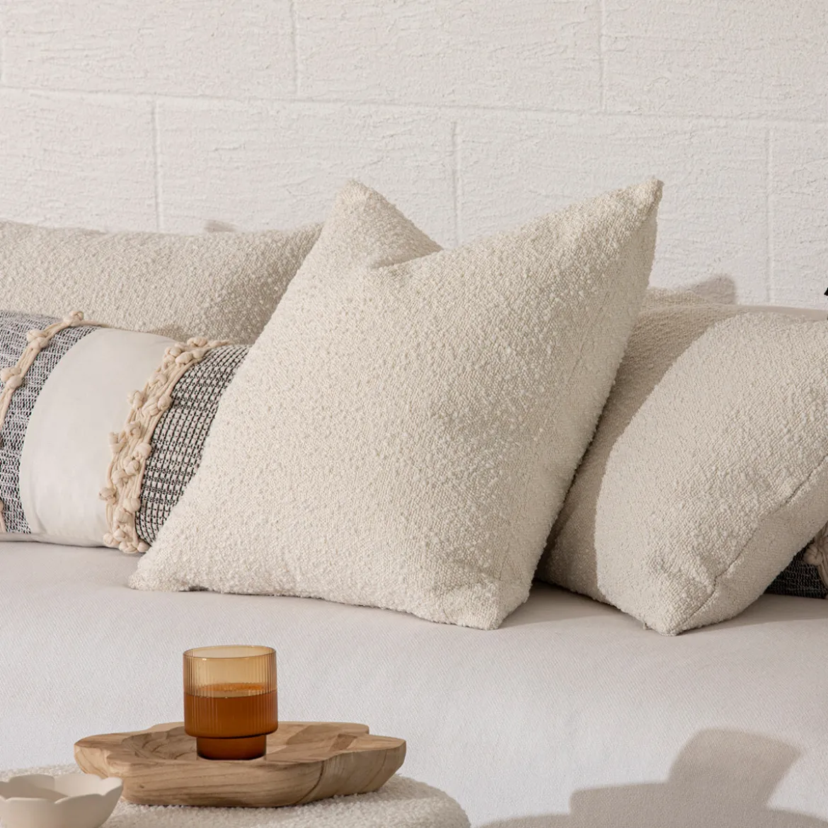 Ava Large Square Boucle Cushion