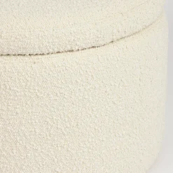 Avalon Boucle White Storage Ottoman