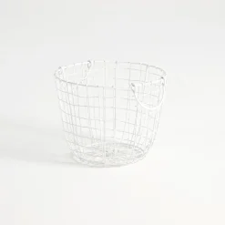 Bailey White Wire Basket