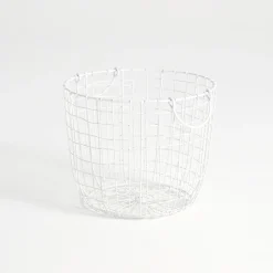 Bailey White Wire Basket