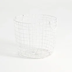 Bailey White Wire Basket