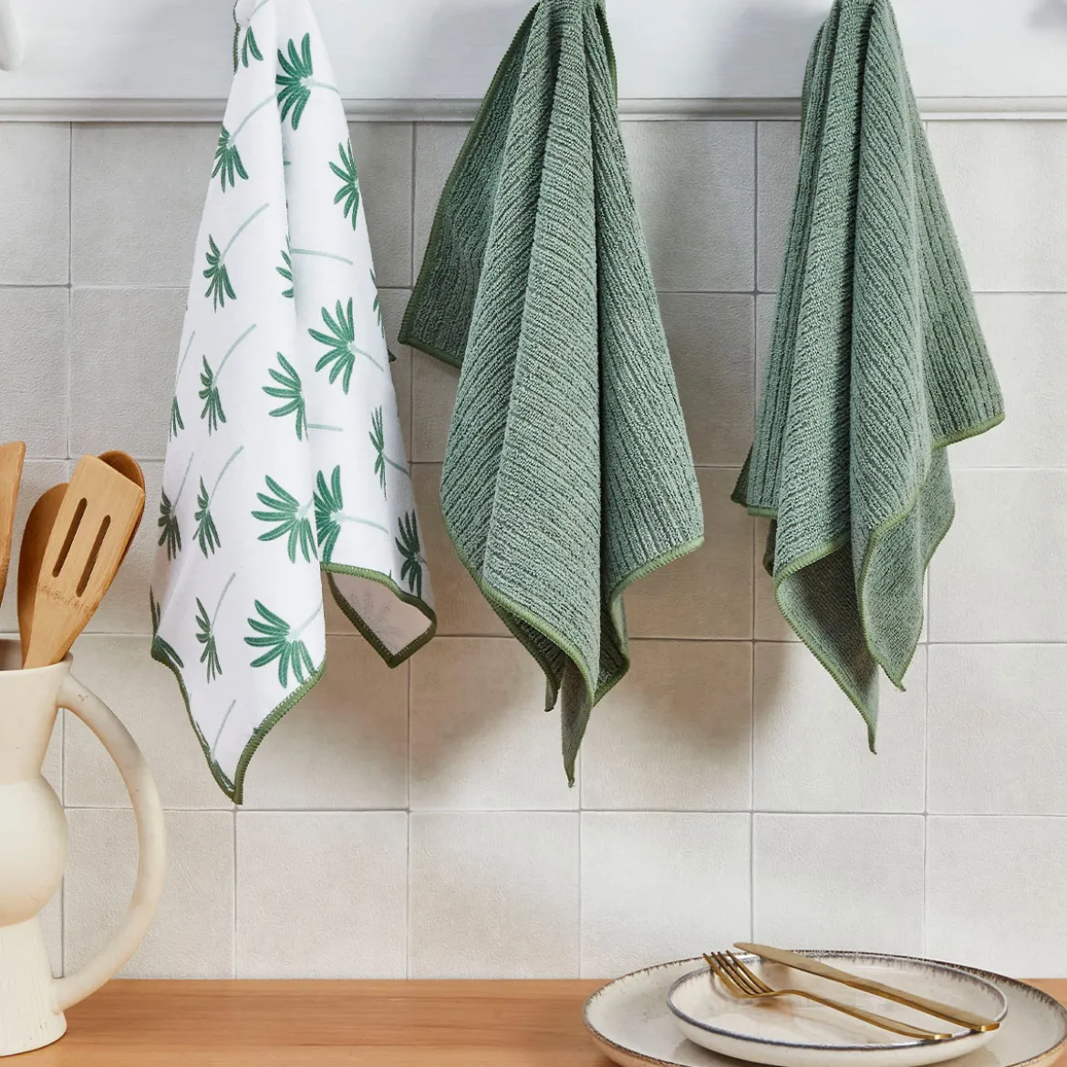 Bali Hai Microfibre Kitchen Towel Set of 3