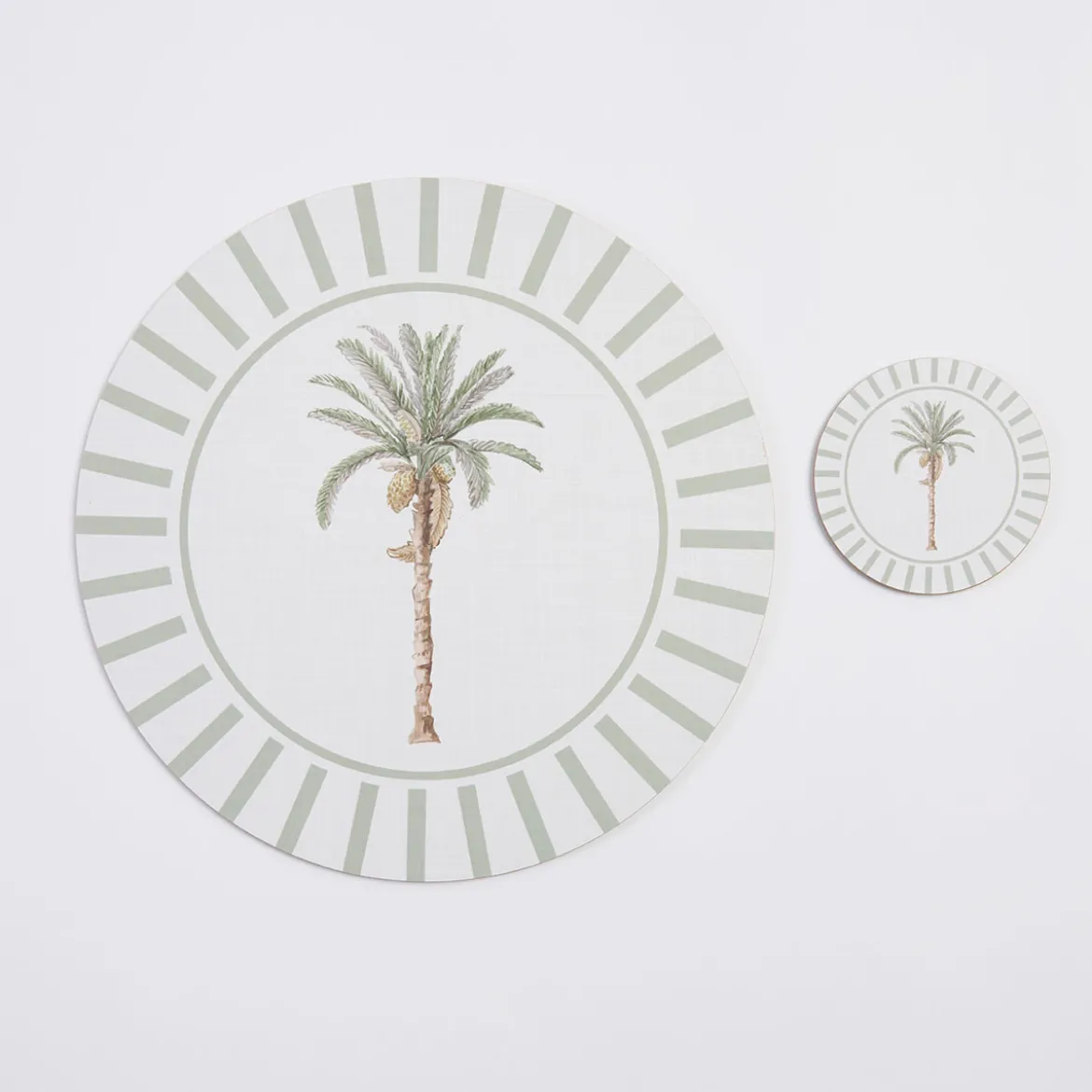 Bangalow Green Palm Cork Coaster Set of 6