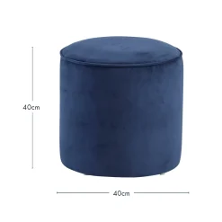 Bentley Navy Blue Velvet Ottoman