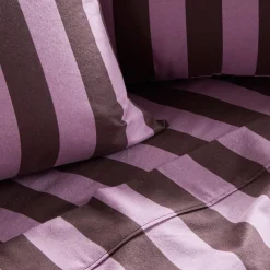 Berry Stripe Cotton Flannelette Sheet Set