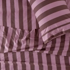 Berry Stripe Cotton Flannelette Sheet Set