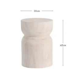 Bosa White Washed Stool