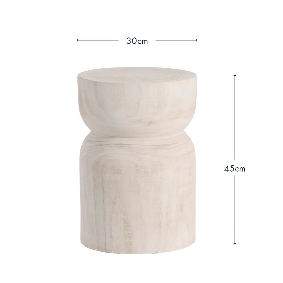 Bosa White Washed Stool