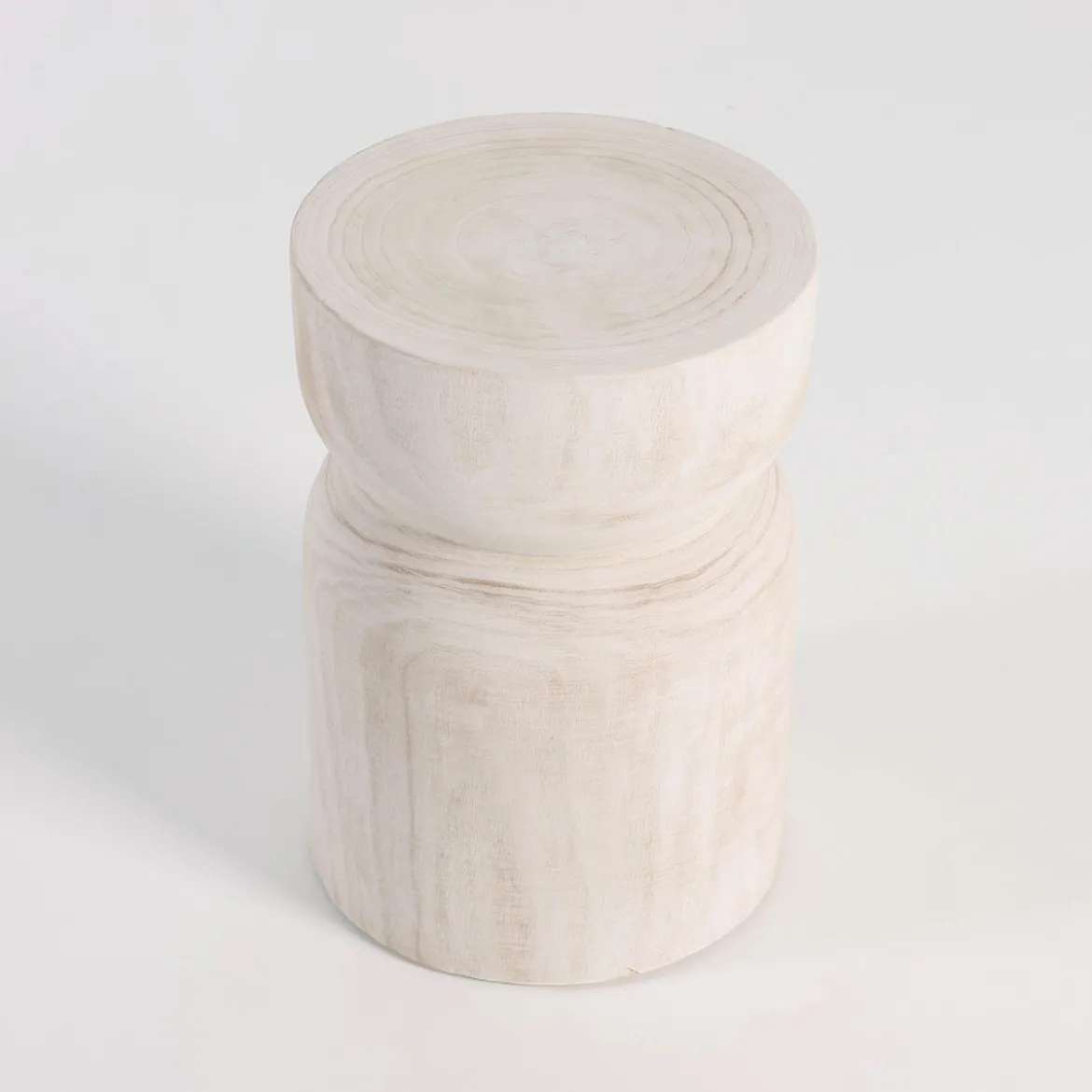 Bosa White Washed Stool
