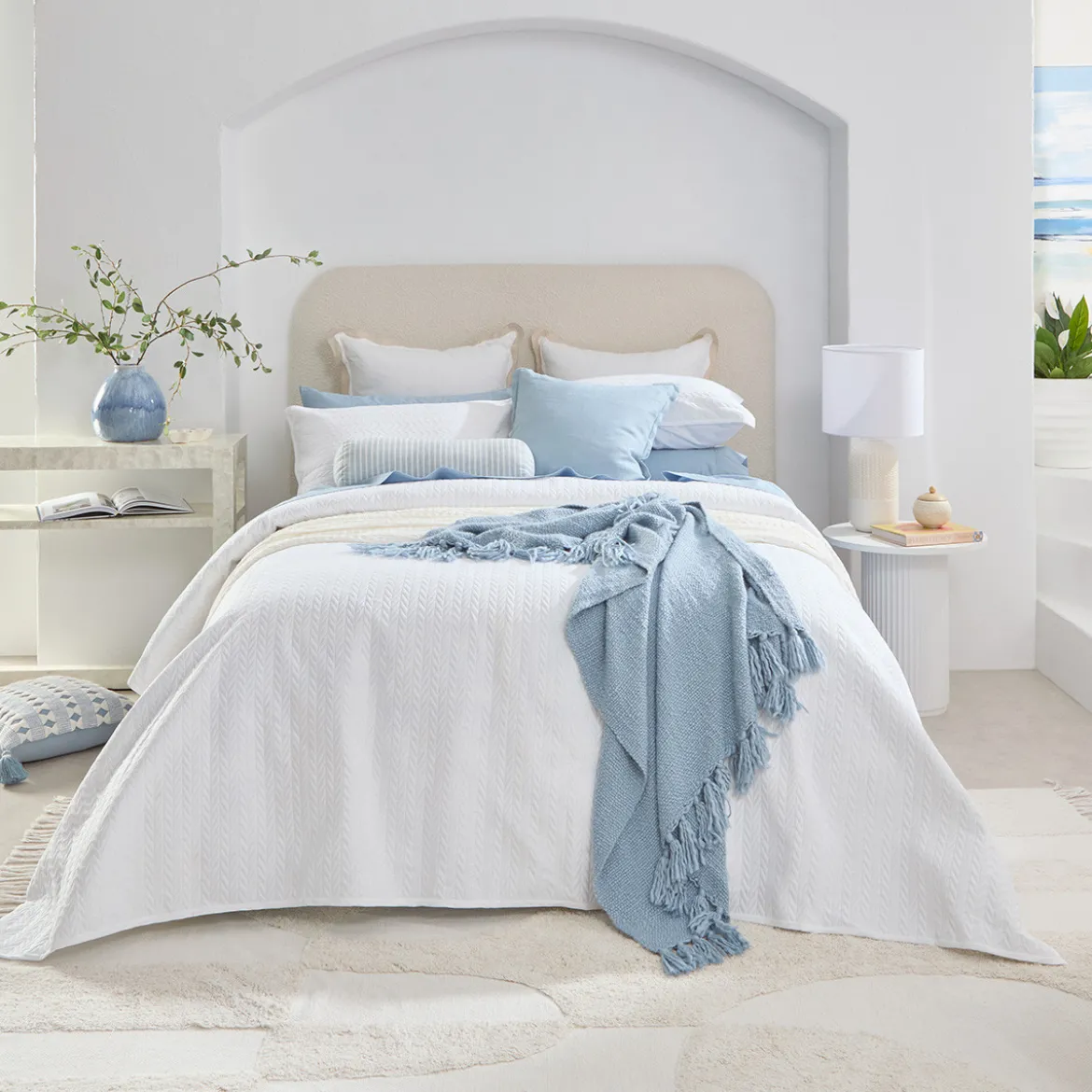 Camden White Coverlet Set