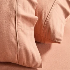 Caramel Cotton Flannelette Pillowcase Pair