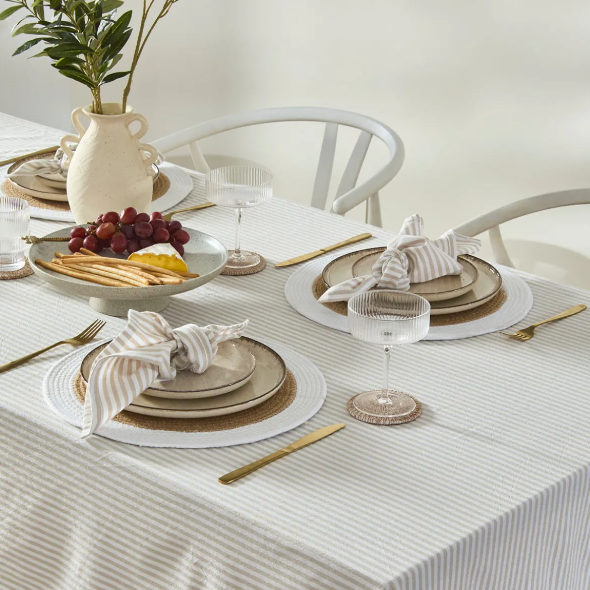 Catania Stripe Cotton Table Cloth