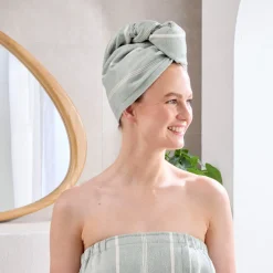 Cora Sage Microfibre Towel Wrap Range