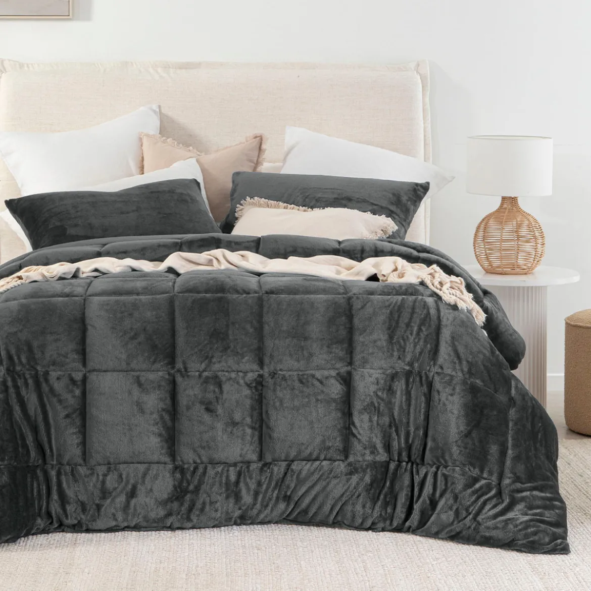 Cosy Cube Charcoal Comforter Set