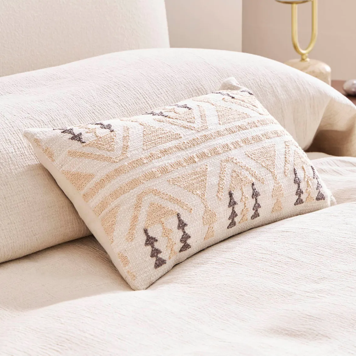 Cruz Embroidered Oblong Cushion