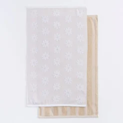 Daisy Natural Tea Towel Set of 2