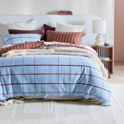 Dawson Reversible Check/Stripe Quilt Cover Set