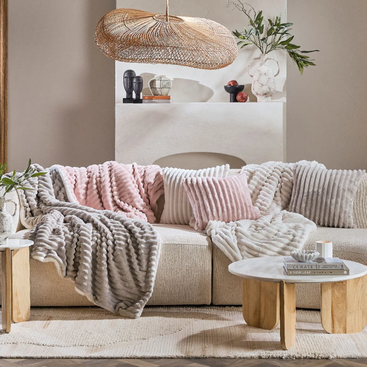Denali Faux Fur Square Cushion
