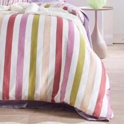Emerie Reversible Stripe Quilt Cover Set