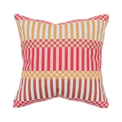 Gaia Pink Multi Check Outdoor Cushion