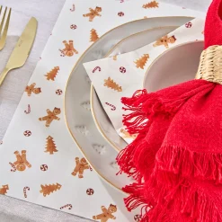 Gingerbread Christmas Paper Placemat 24 Pack
