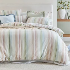 Junie Reversible Stripe Quilt Cover Set