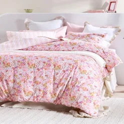 Kaeli Reversible Floral/Stripe Quilt Cover Set