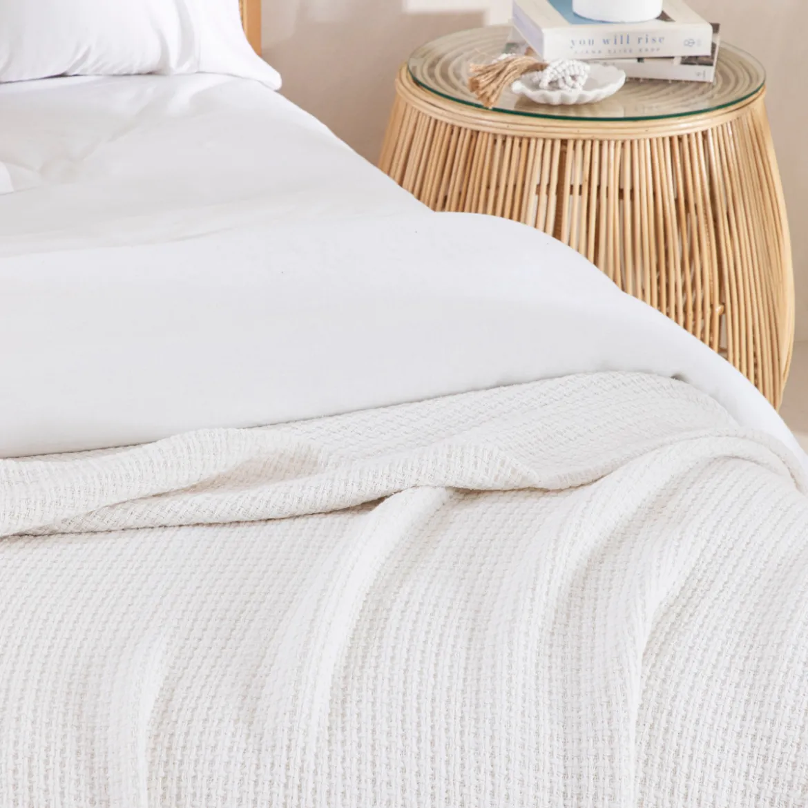 Knit Weave 360gsm Cotton Blanket