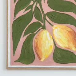 Lemon Branch Textured Wall Art