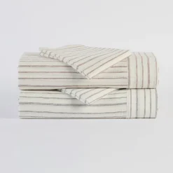 Linen Cotton Stripe Flat Sheet