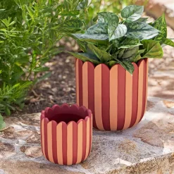 Lucy Stripe Decorative Pot