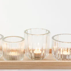 Luna Candle Holders on Natural Tray