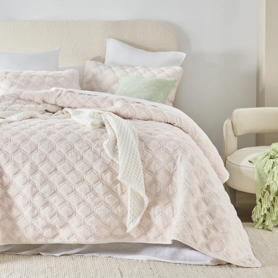 Maeve Faux Fur Coverlet Set