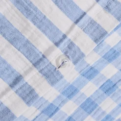 Maisie Reversible Light Blue Check Quilt Cover Set