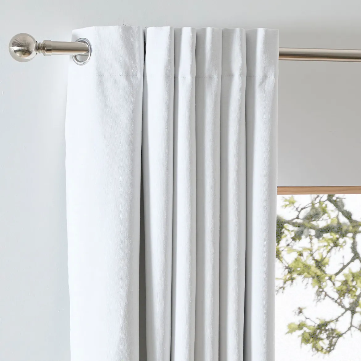 Marina White Blockout Curtain Pair 140 x 250cm