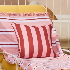 Maris Pink Stripe Reversible Outdoor Cushion