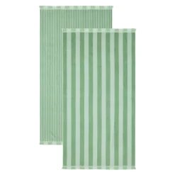 Maris Stripe Sage Green Reversible Beach towel