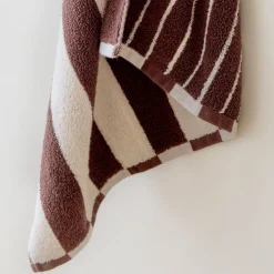 Maverick Mahogany Reversible Stripe Towel Range
