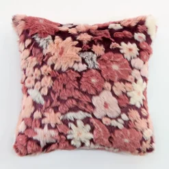Mila Floral Faux Fur Jacquard Cushion