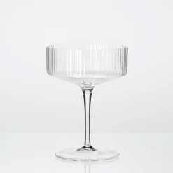 Mila Ribbed Cocktail Coupe Crystal Glass Set of 4