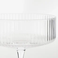 Mila Ribbed Cocktail Coupe Crystal Glass Set of 4
