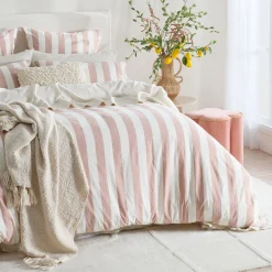 Milah Clay Stripe Quilt Cover Set