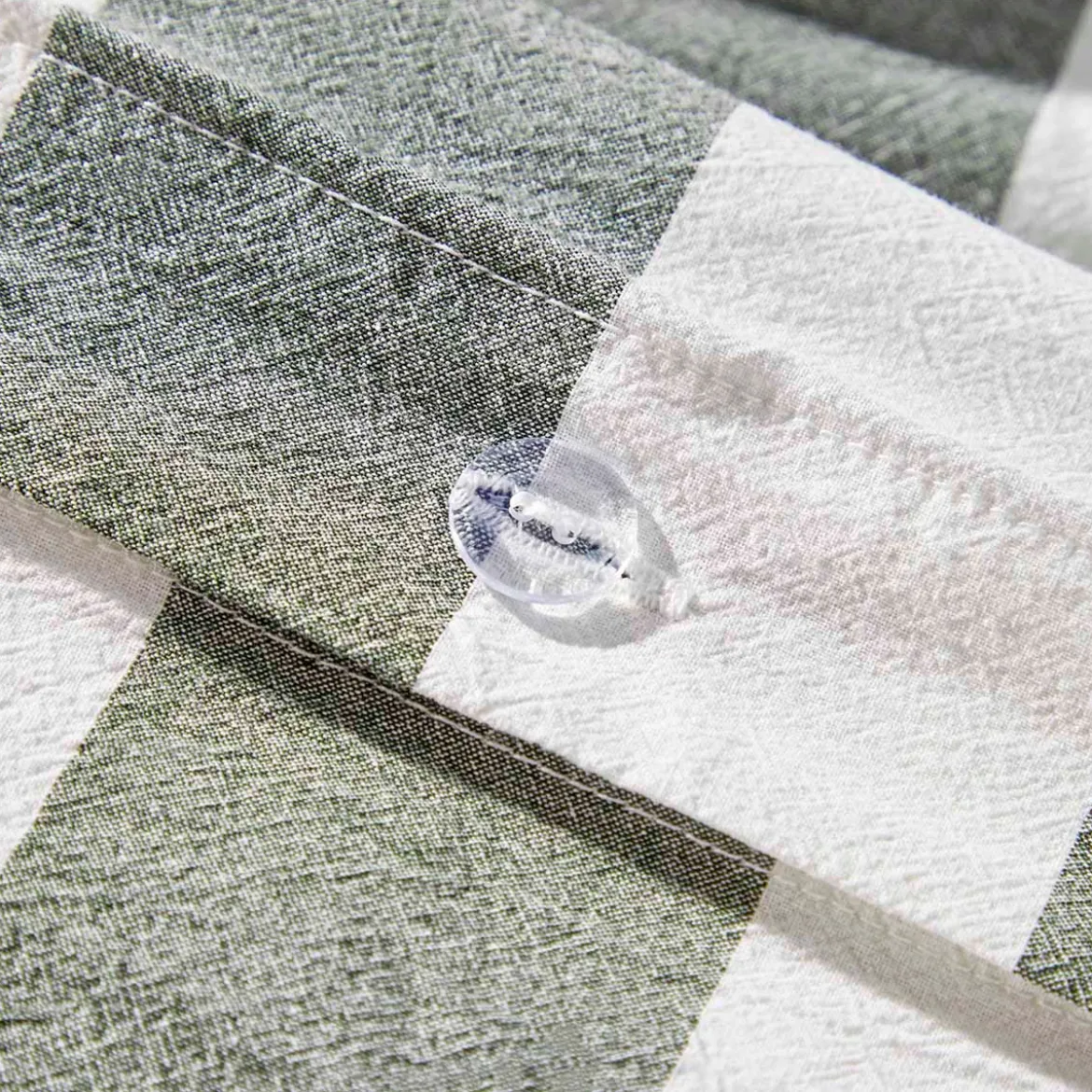 Milah Green Stripe Quilt Cover Set